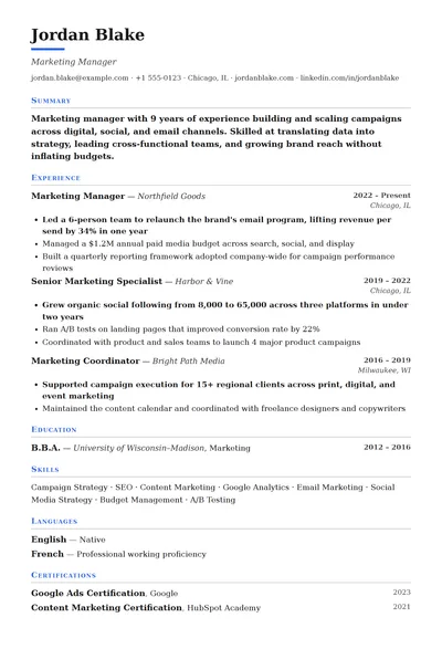 Advocate resume template preview