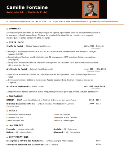 Ambre resume template preview