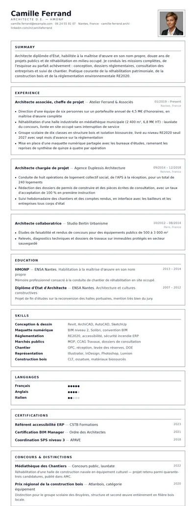 Atrium resume template preview