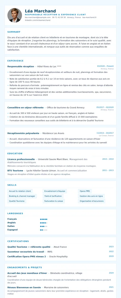 Azur resume template preview