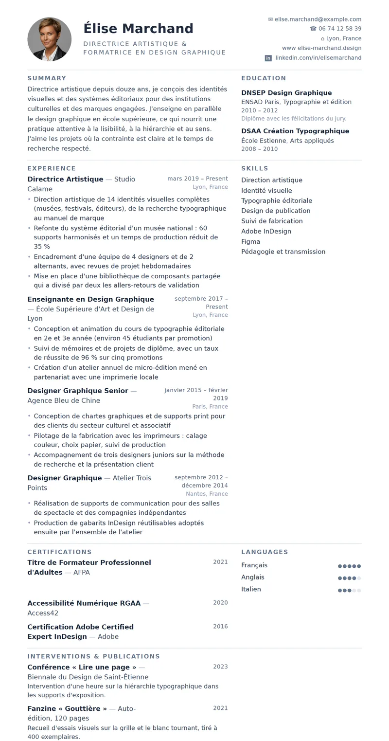 Full preview of the Brume resume template