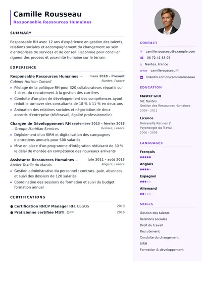 Cachet resume template preview