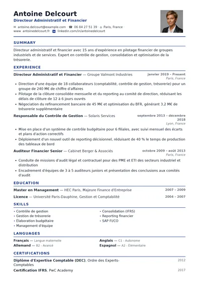 Capitale resume template preview