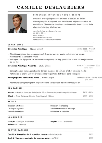 Couture resume template preview