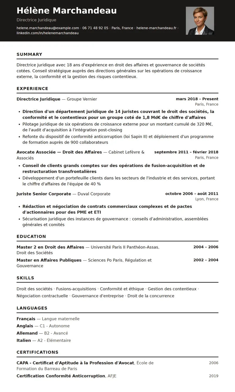 Full preview of the Encre resume template