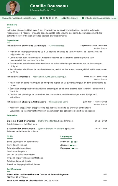 Jardin resume template preview