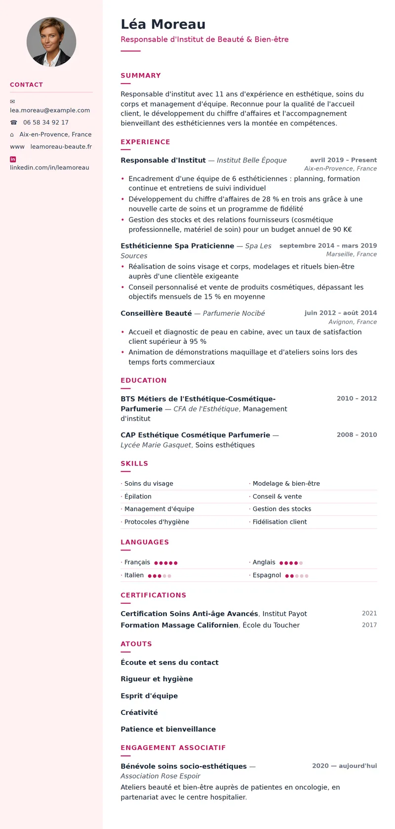 Full preview of the Pastel resume template