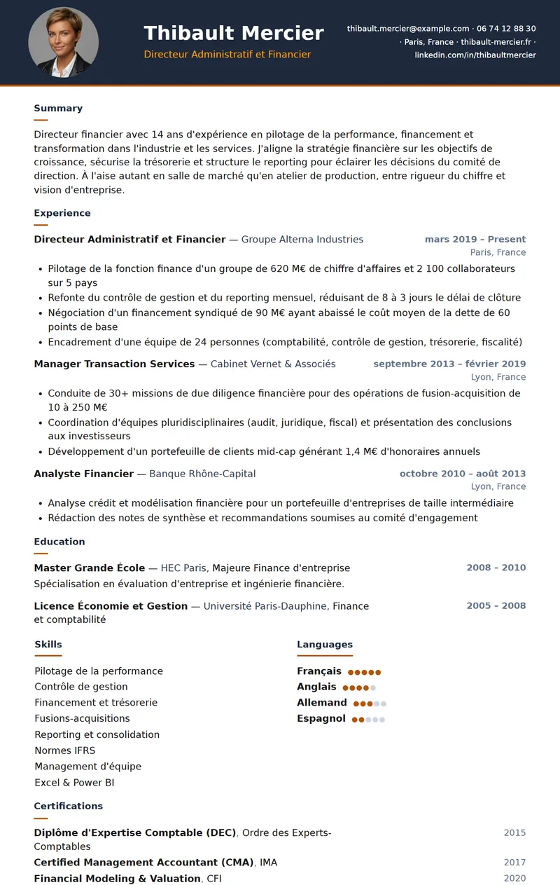 Full preview of the Safran resume template