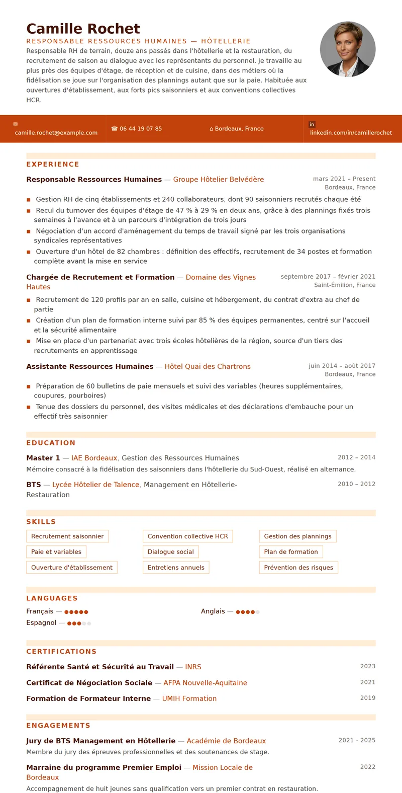Full preview of the Terre resume template