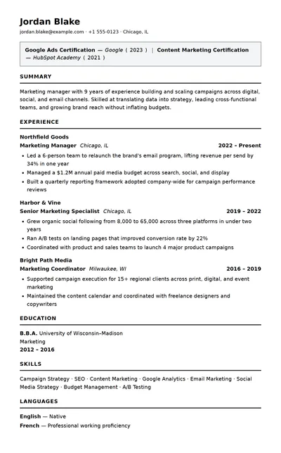 Toolbox resume template preview