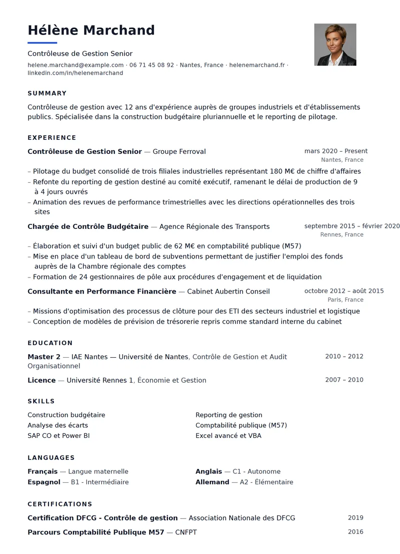Full preview of the Trame resume template