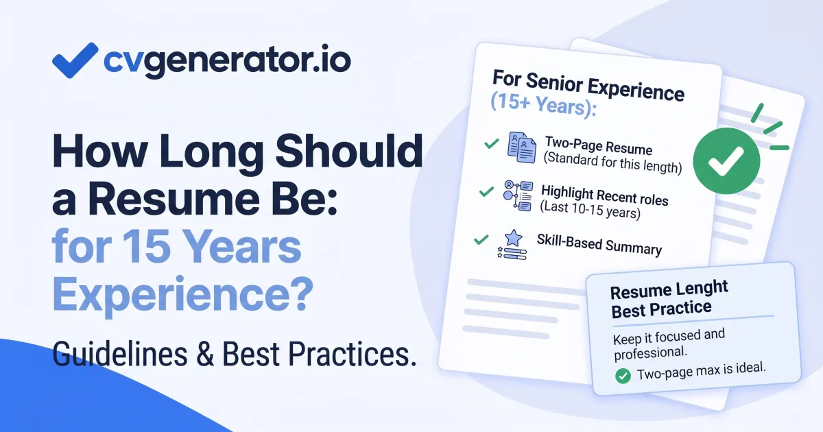 Illustration for How Long Should a Resume Be for 15 Years Experience?