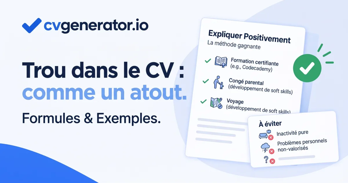 Illustration pour Trou dans le CV comment l'expliquer : formules et exemples